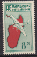 Madagascar 1935 Map And Fly Airmail (Yv PA 09)  MNH** Luxe - Posta Aerea