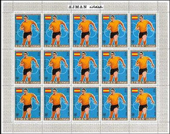 Ajman 1970 World Cup Mexico Football Martinez Spain 50Dh SHEETS:15 Stamps   [feuilles, GanzeBogen,hojas] - 1970 – Mexico