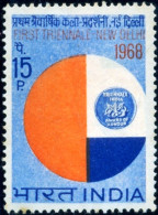 ARTS-FIRST TRIENNALE ART EXHIBITION-NEW DELHI-ERROR-INDIA-1968-MNH-SCARCE-B9-461 - Plaatfouten En Curiosa