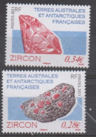 T.A.A.F - Minéraux - Zircon  à L´état Brute, Zircon Taillé - - Unused Stamps
