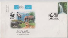 India  2004  WWF  Elephant  Bitd  Tiger  Felines  Rhinoceros  New Delhi  Cover  # 90621  Inde Indien - Lettres & Documents