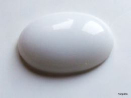 Cabochon Ovale Jade Blanc Pierre Semi-précieuse Environ 25x18x6mm  Une Très Jolie Pierre à Décliner Selon Votre Goût! - Perlas