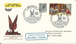 SF 79.1, Milano - Coira,  Journée Aérophilatélie, 1979 - Primi Voli