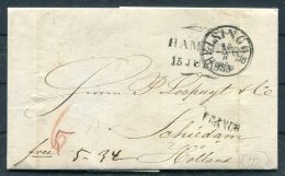 1853 Denmark Helsingor Hamburg FRANCO Entire -  Netherlands - ...-1851 Prephilately