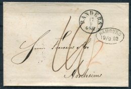 1862 Denmark Randers Hamburg Wrapper -  Arnheim, Netherlands - ...-1851 Prefilatelia