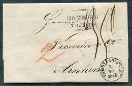 1855 Denmark Christiansfeldt Hamburg Entire -  Arnheim, Netherlands - ...-1851 Vorphilatelie