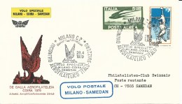 SF 79.1, Milano - Samaden, Journée Aérophilatélie, 1979 - Primi Voli