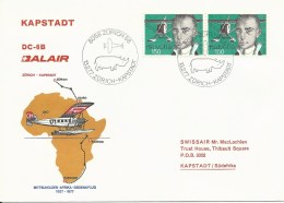 SF 77.1, BALAIR, Zurich - Le Cap, Vol Souvenir, DC-6B, 1977 - Primi Voli