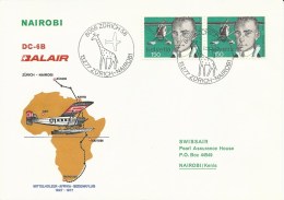 SF 77.1, BALAIR, Zurich - Nairobi, Vol Souvenir, DC-6B, 1977 - Eerste Vluchten