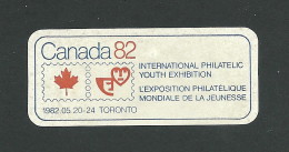 B33-21 CANADA 1982 Toronto International Philatelic Youth Exhibition Used - Local, Strike, Seals & Cinderellas