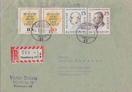 Berlin R-Brief Mif Minr.166,169,174, 175 Hamburg - Covers & Documents