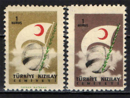 TURCHIA - 1957 - GLOBO E BANDIERA - NUOVI MNH - Wohlfahrtsmarken