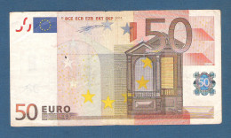 EURO - ITALIA - 2002 - RARA BANCONOTA DA 50 EURO DUISENBERG SERIE S (J001B3) - CIRCOLATA - IN BUONE CONDIZIONI. - 50 Euro