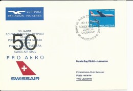 SF 69.4, Swissair, PRO AERO, Vol Spécial Zurich - Lausanne, 1969 - Otros & Sin Clasificación