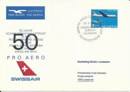 SF 69.4, Swissair, PRO AERO, Vol Spécial Zurich - Lausanne, 1969 - Otros & Sin Clasificación