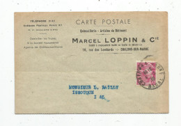 Cp , 51 , CHALONS SUR MARNE , Quincaillerie , Articles De Batiment Marcel LOPPIN & Cie , écrite 1939 - Advertising