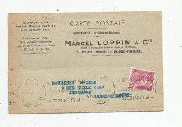 Cp , 51 , CHALONS SUR MARNE , Quincaillerie , Articles De Batiment Marcel LOPPIN & Cie , écrite 1939 - Advertising