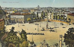 Roma - Piazza Del Popolo - Visto Ufficio Rev. Stampa - Carte Colorisée - Plaatsen & Squares