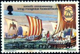 DRAGON BOATS-KING HARALDSON-ISLE OF MAN-1974-SCARCE-MNH-B9-497 - Other (Sea)