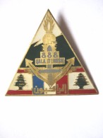 RARE ANCIEN INSIGNE GENDARMERIE NATIONALE ESCADRON MOBILE EGM LIBAN BEYROUTH 1984 (MODELE VERT FONCE) ETAT SUP - Policia