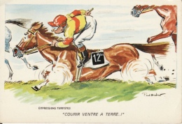 CPM ILLUSTRATEUR  P. ORDNER - EXPRESSIONS TURFISTES "COURIR VENTRE A TERRE..!"- ECRITE EN 1968 - Ordner, P.