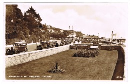 RB 1091 - Early Real Photo Postcard - Cars Promenade & Gardens Torquay Devon - Torquay