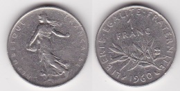 1 FRANC SEMEUSE 1960 Gros 0 Zéro (voir Scan) - H. 1 Franc