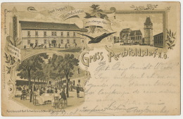 Gruss Aus Perchtoldsdorf Josef Fugger's Gasthof Litho Post. Used Light Crease At The Top Middle Part - Perchtoldsdorf