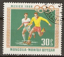 MONGOLIE     -    1968 .   J.O. MEXICO    -     FOOT-BALL   -   Oblitéré - Usati