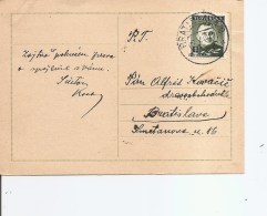 Slovaquie ( Carte De 1940 De Bratislava Vers L'intérieur à Voir) - Briefe U. Dokumente