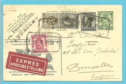 280+401+423 Op Publibel Per EXPRES Met Telegraafstempel TUBIZE - 1934-1935 Leopold III