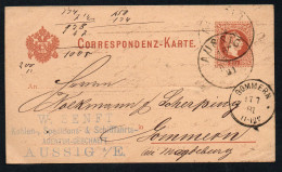 2422 - Alte Postkarte Beleg - Aussig Ústí Nad Labem Nach Gommern Bei Magdeburg 1881 - ...-1918 Prefilatelia