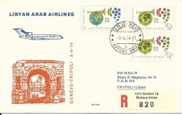 RF 74.18 U, Lybian Arab Airlines, Genève - Tripoli, Recommandé, Caravelle, 1974 - Eerste Vluchten