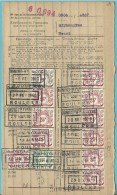 Dokument Met Zegels LIJFRENTEZEGEL / Timbres De Retraite Met Privestempel DUMONT-WYCKHUYSE ROULERS 1939-40 - Documents