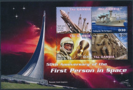 GAMBIA SHEET ESPACE SPACE JOHN GLENN COSMONAUTS ASTRONAUTES SHIPS - Andere & Zonder Classificatie