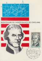 Carte Maximum  1er   Jour   ANDORRE    Bicentenaire  Des   U.S.A    1976 - Indipendenza Stati Uniti