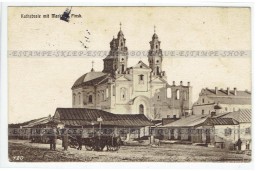 Delcampe - Pinsk  [Belarus] Postcard Kathedrale Mit Markt (206) - Weißrussland