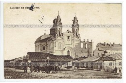 Pinsk  [Belarus] Postcard Kathedrale Mit Markt (206) - Belarus