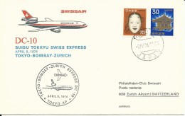 RF 74.20, Swissair, Tokyo - Zurich, Suisu Tokkyu Swiss Express, DC-10, 1974 - Eerste Vluchten