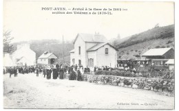 PONT AVEN (29) Gare Du Chemin De Fer Arrivée De La 1092è Section Des Vétérans 1870-71 - Pont Aven