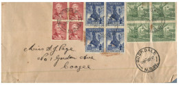 (3456) Australia Special  Cover - Posted In 1947 With 3 Block Of 4 Stamps - Briefe U. Dokumente