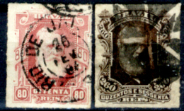 Brasile 056 - 1878-79: Y&T N. 40, 43,(o), Privi Di Difetti Occulti.- - Usados