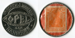 N93-0373 - Timbre-monnaie Opel Hannover - 10 Pfennigs - Kapselgeld - Encased Postage - Notgeld