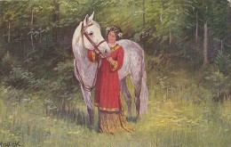 Alfred Mailick - Woman W White Horse - Mailick, Alfred