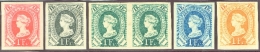 Schweiz Stehende Helvetia 1880 - 6 Farbproben Libertas 1 Fr. Geschnitten (Probedruck) - Unused Stamps