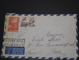 GRECE - Env Par Avion Et Censurée Pour Paris - 1949 - A Voir - P17752 - Storia Postale