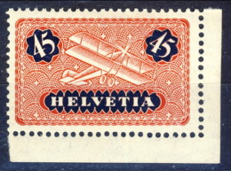 SVIZZERA PA 1923 N. A8 C. 45 Rosso E Nero , Angolo Di Foglio MNH Catalogo € 6 - Unused Stamps