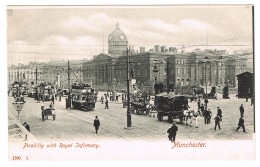 RB 1093 - Early Postcard - Trams At Picadilly With Royal Infirmary - Manchester Lancashire - Manchester