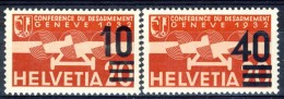 SVIZZERA PA 1935  N. A21 C. 10 Su 20 Rosso E A23 C. 40 Su 20 Rosso MNH Catalogo € 34 - Ungebraucht