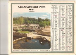 Almanach Des PTT De 1972 Département De Haute Loire (43) Fleurs Et Neige, Nimes (Gard) Le Jardin De La FONTAINE - Grossformat : 1921-40